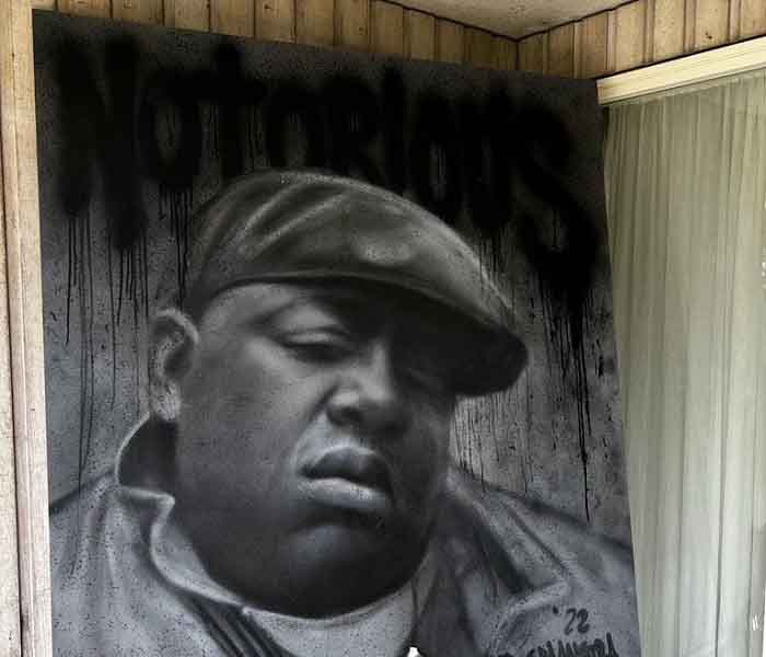 Graffiti Biggie Smalls portret The Notorious B.I.G.