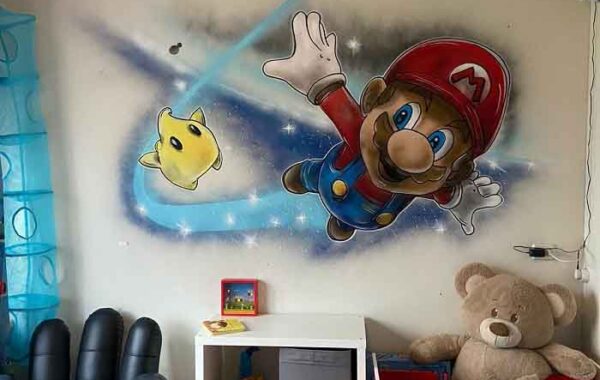 Graffiti kinderkamer super mario