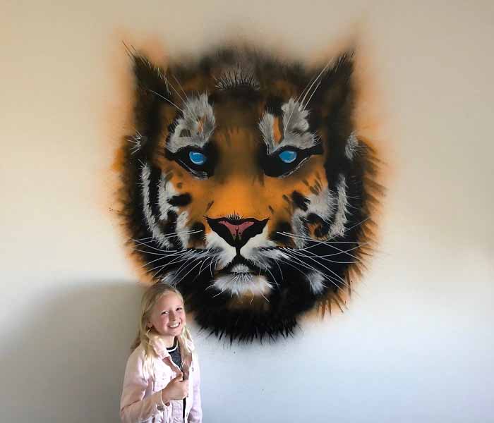 Graffiti kinderkamer tijger