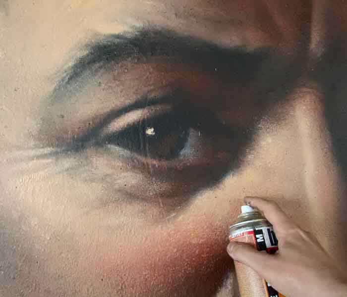 Streetart portret en graffiti portretten schilderen