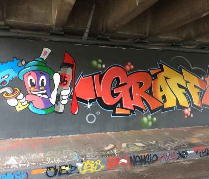 Graffitifun graffiti muur flevopark Amsterdam wall 1