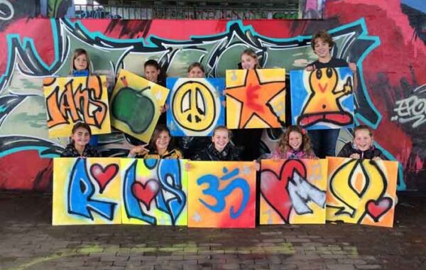 Kinderfeest graffiti tekenen