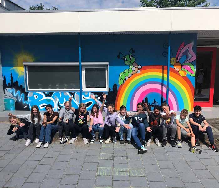 School activiteit graffiti workshop