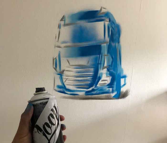 Truck met graffiti maken