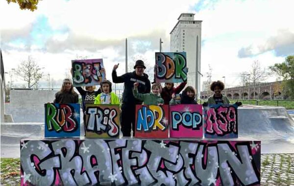 Graffiti kinderpartijtje Antwerpen Park Spoor Noord